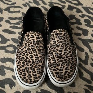 Leopard print slip on Vans